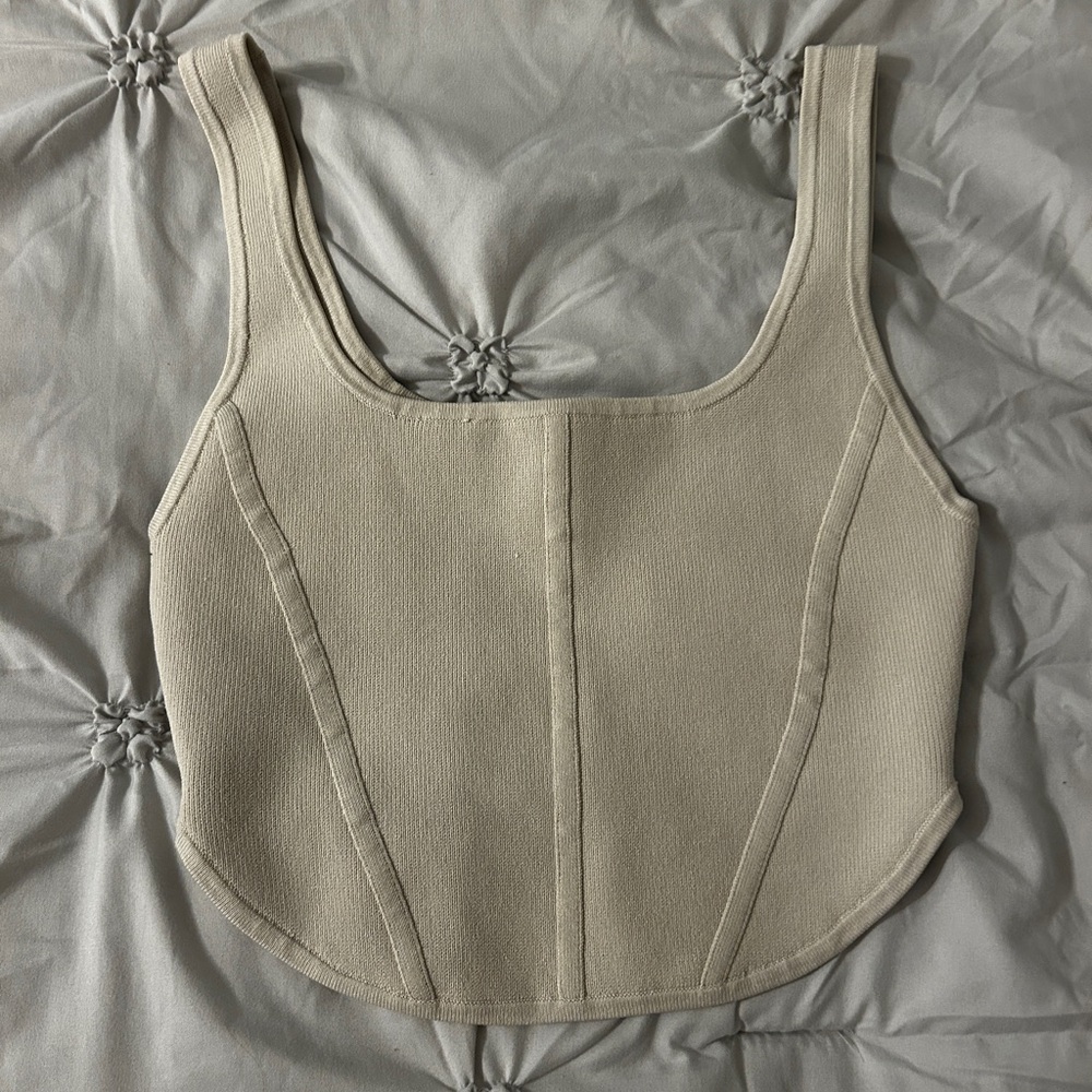 Babaton Light Beige Knit Top